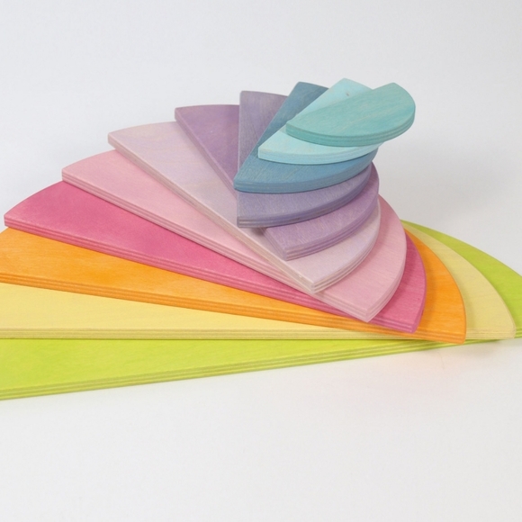 Montessori Semicircle Wooden Blocks - Pastels - Picture 4 of 6